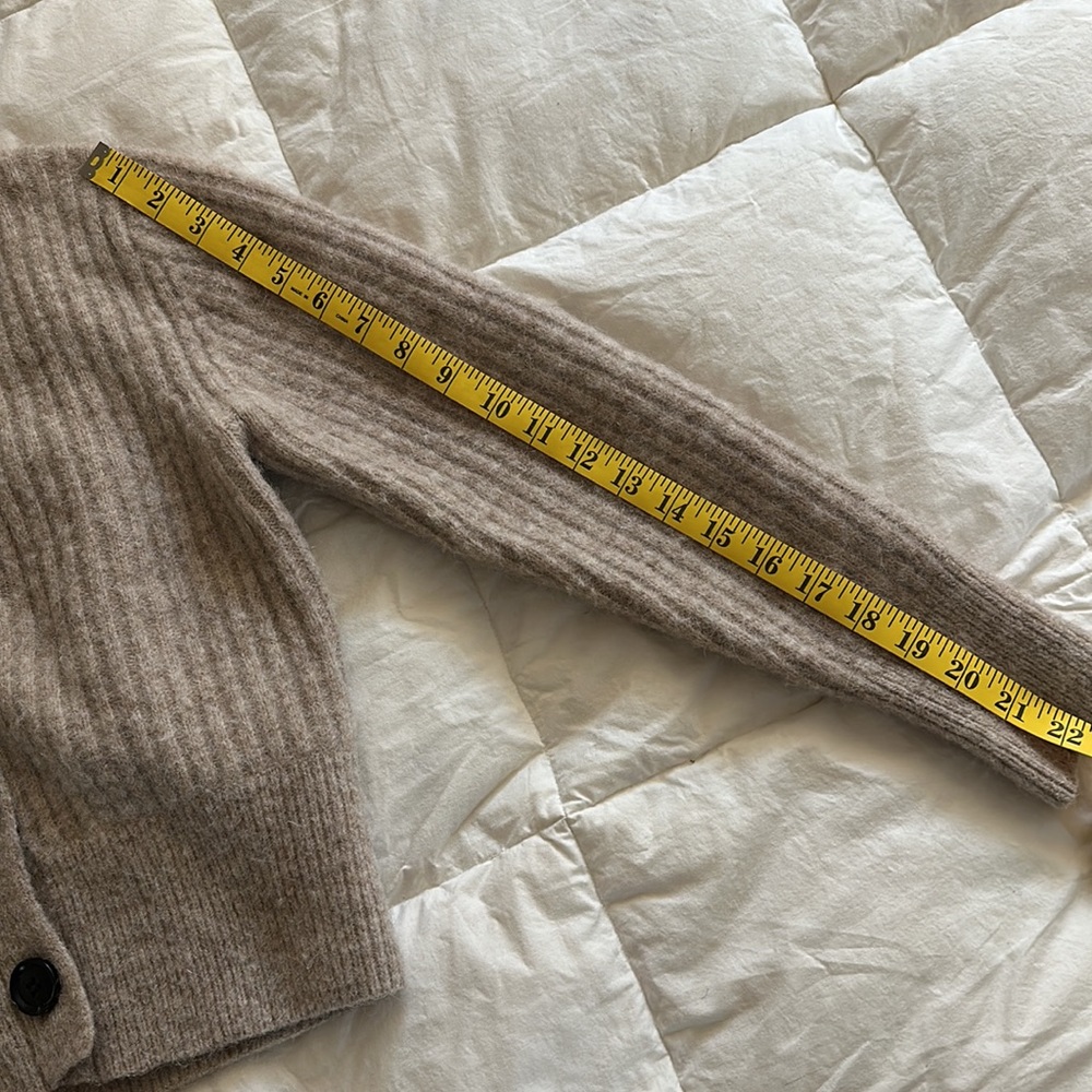 Oatmeal Taupe Rib Knit Cardigan: & Other Stories - Picture 6 of 6